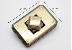 Замок вертушка на винтах Прямоугольник Антик