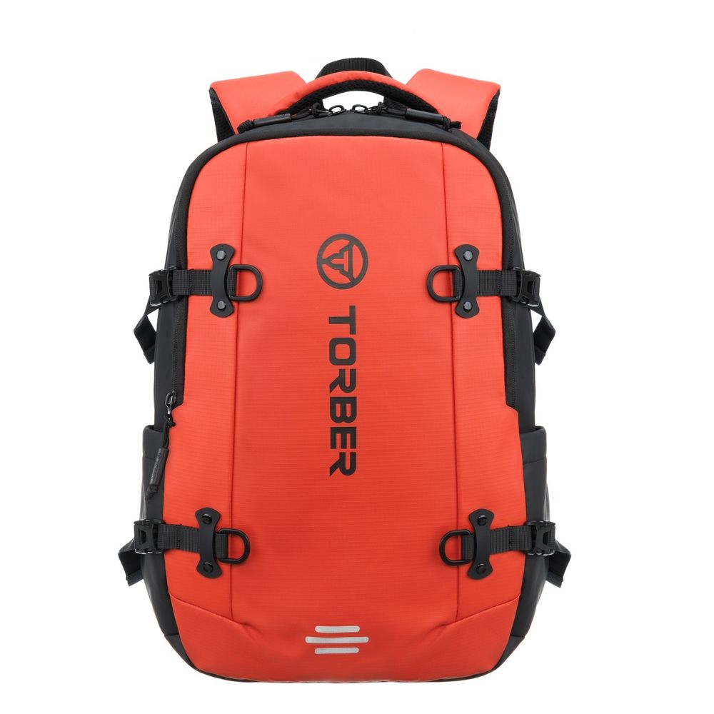 Рюкзак Torber Xtreme спортивный 18&quot;, оранжевый/чёрный, 31х12х46 см, 17л