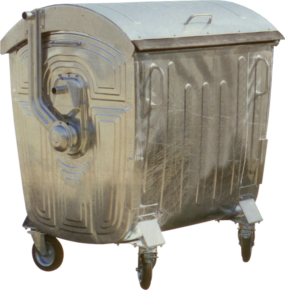 Мусорный контейнер на колёсах (1100 л) оцинкованный, арт. МКЦ-1100 , код: 02931