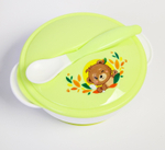 Набор тарелка с ложкой "Друзья" на присоске, цвет зеленый 3630399