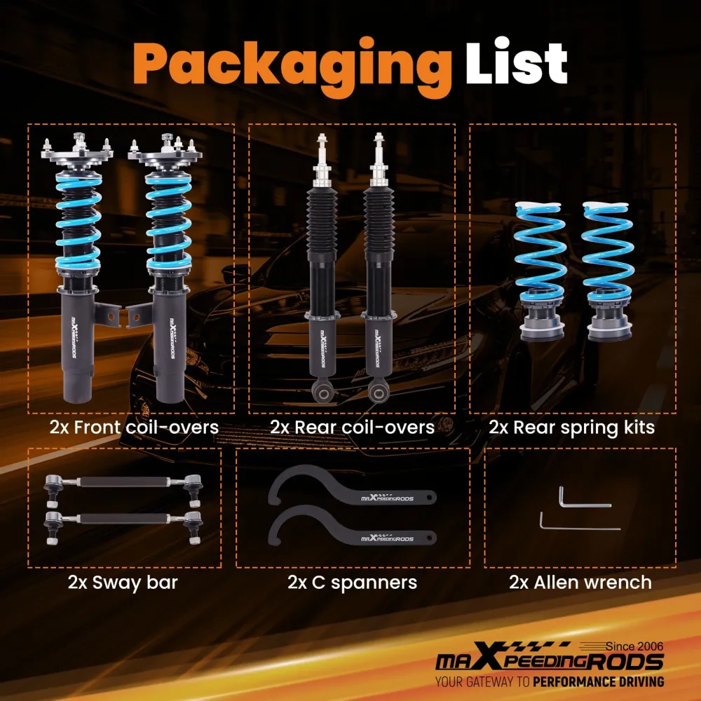 24 Level Adjustable Coilovers Lowering Suspension подходит для автомобиля Audi TT Mk2 (8J) 07-14