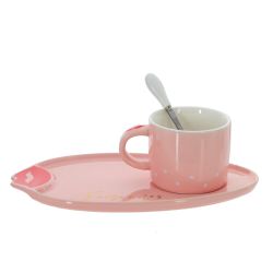 GAEM Кружка с блюдцем и ложкой, 200 мл, L25 W14 H8 см
