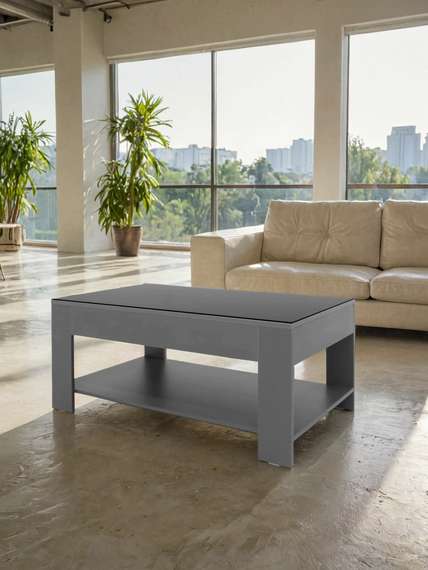 Стол журнальный BeautyStyle 26 графит темный U961/стекло черное