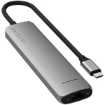 SATECHI 7-in-1 USB-C Slim Multiport Adapter with Ethernet (Space Grey)