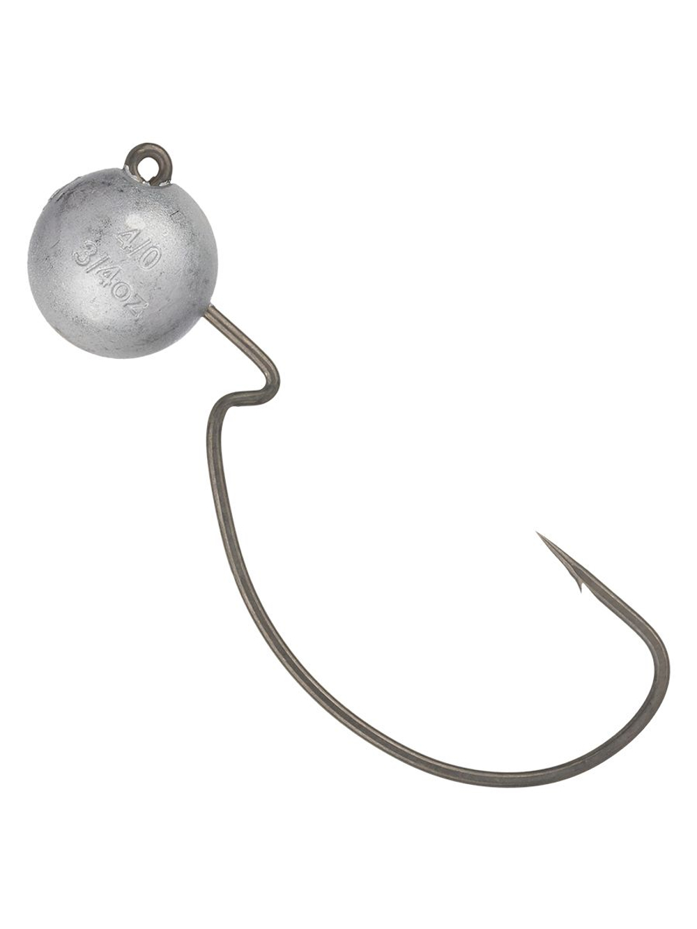 Джиг-головка для рыбалки BKK на офсетном крючке Silent Chaser - 1X - EWG Round Head, размер крючка 4/0, вес 21г, 2 шт.