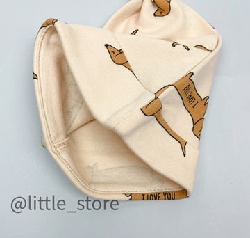 Шапка однослойная "Таксы" песочно-бежевый