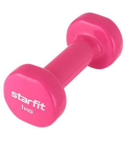 Гантель виниловая STARFIT DB-101 1000 гр розовый