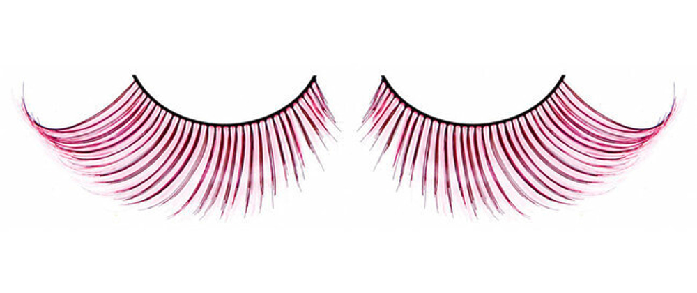 Ресницы черно-розовые перья (Цвет: черный с розовым)