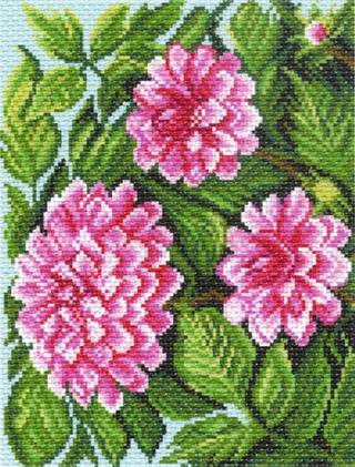 "Георгины"-1387 канва с рисунком