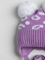 Шапка для девочки зимняя с помпонами на завязках