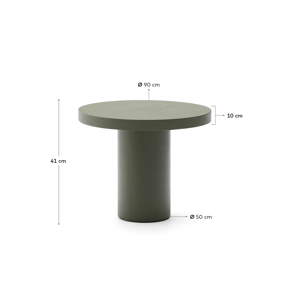 Aiguablava Журнальный столик зеленый цементный Ø90 см