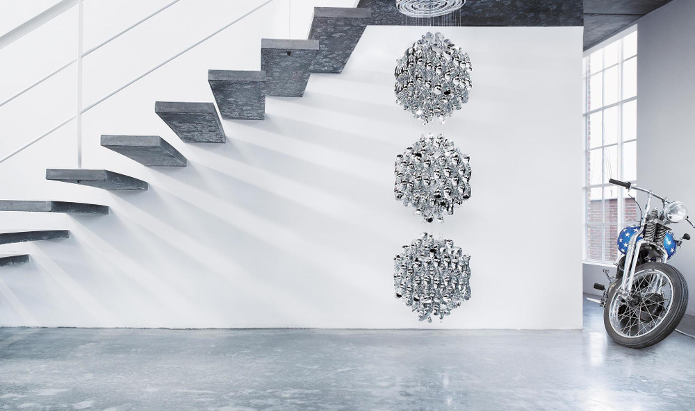 Pendant design lamp  Spiral SP01 by Verpan Panton (Silver)