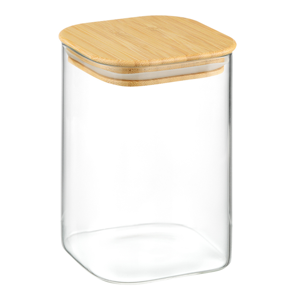 Банка для хранения smart solutions с крышкой из бамбука, 1100 мл