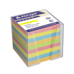 Блок бумажный для записей Alingar "Премиум", 9*9*9 см, цветной, непроклееный, пластиковый бокс