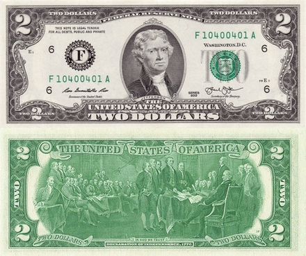 США 2 доллара 2013 Подписание Декларации независимости Чикаго UNC