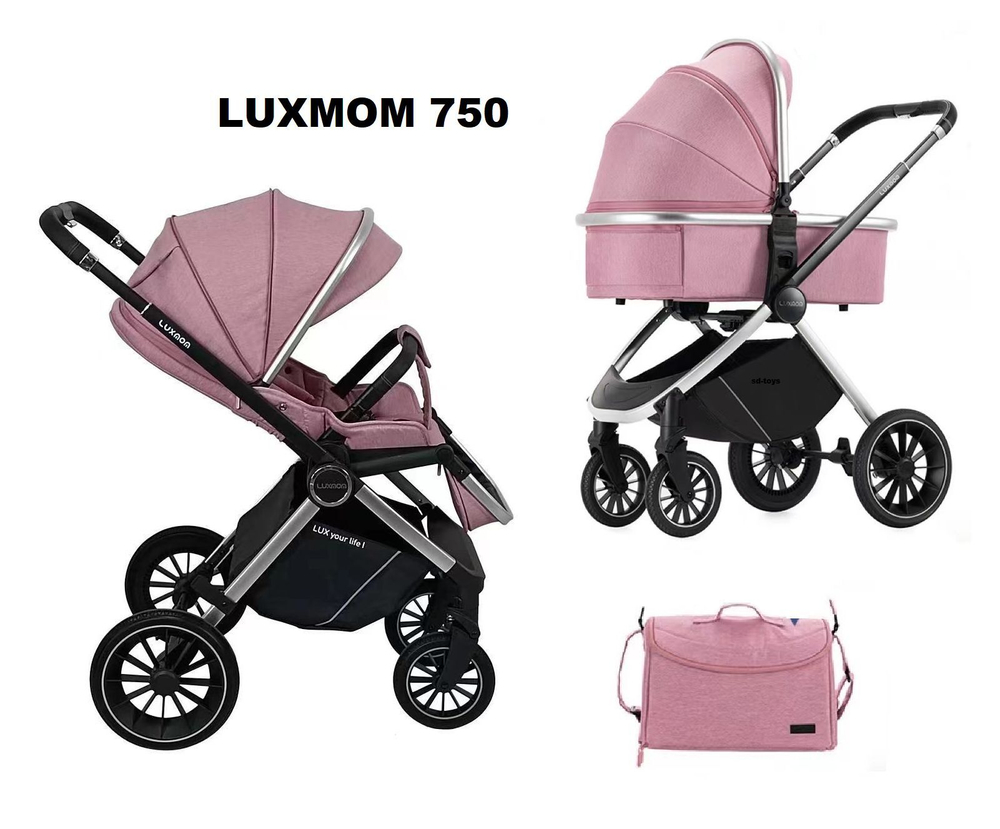 Детская модульная 2в1 коляска Luxmom 750, / выдвижная ручка /цвета