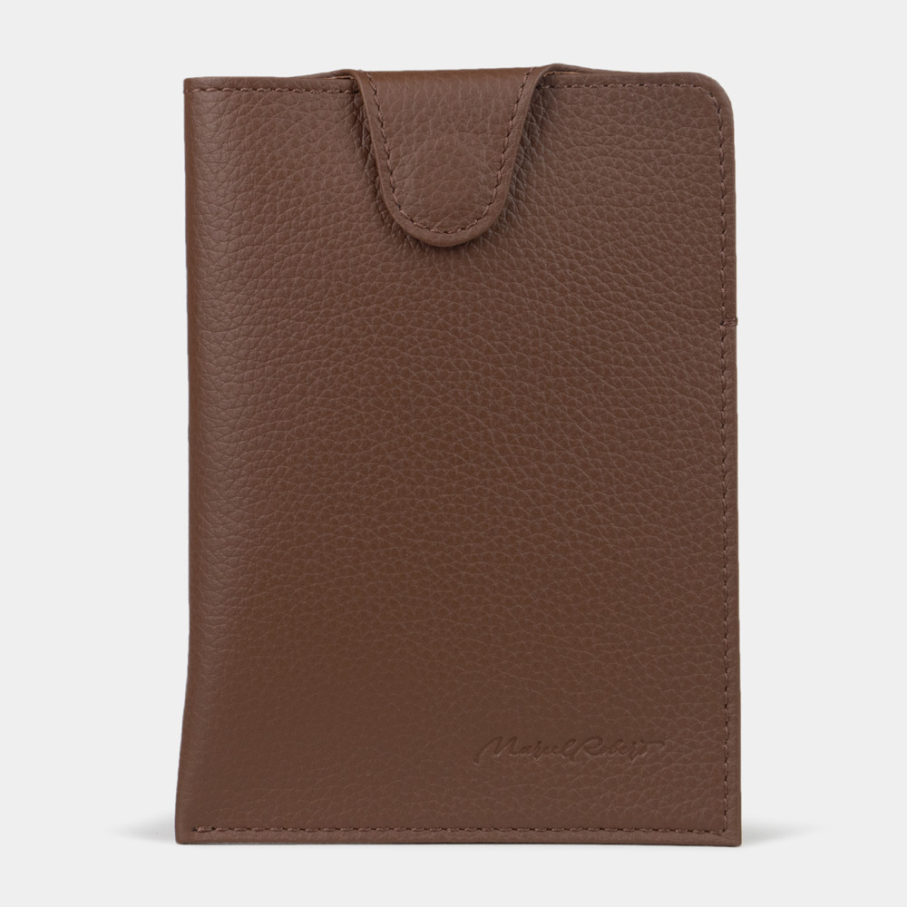 Обложка для паспорта London Easy из натуральной кожи теленка, цвета шоколад