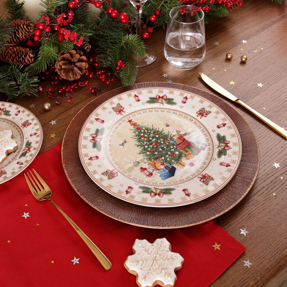 НАБОР ТАРЕЛОК ОБЕДЕННЫХ LEFARD "ЕЛКА" 2 ШТ. 27 СМ (КОР=9НАБ.)