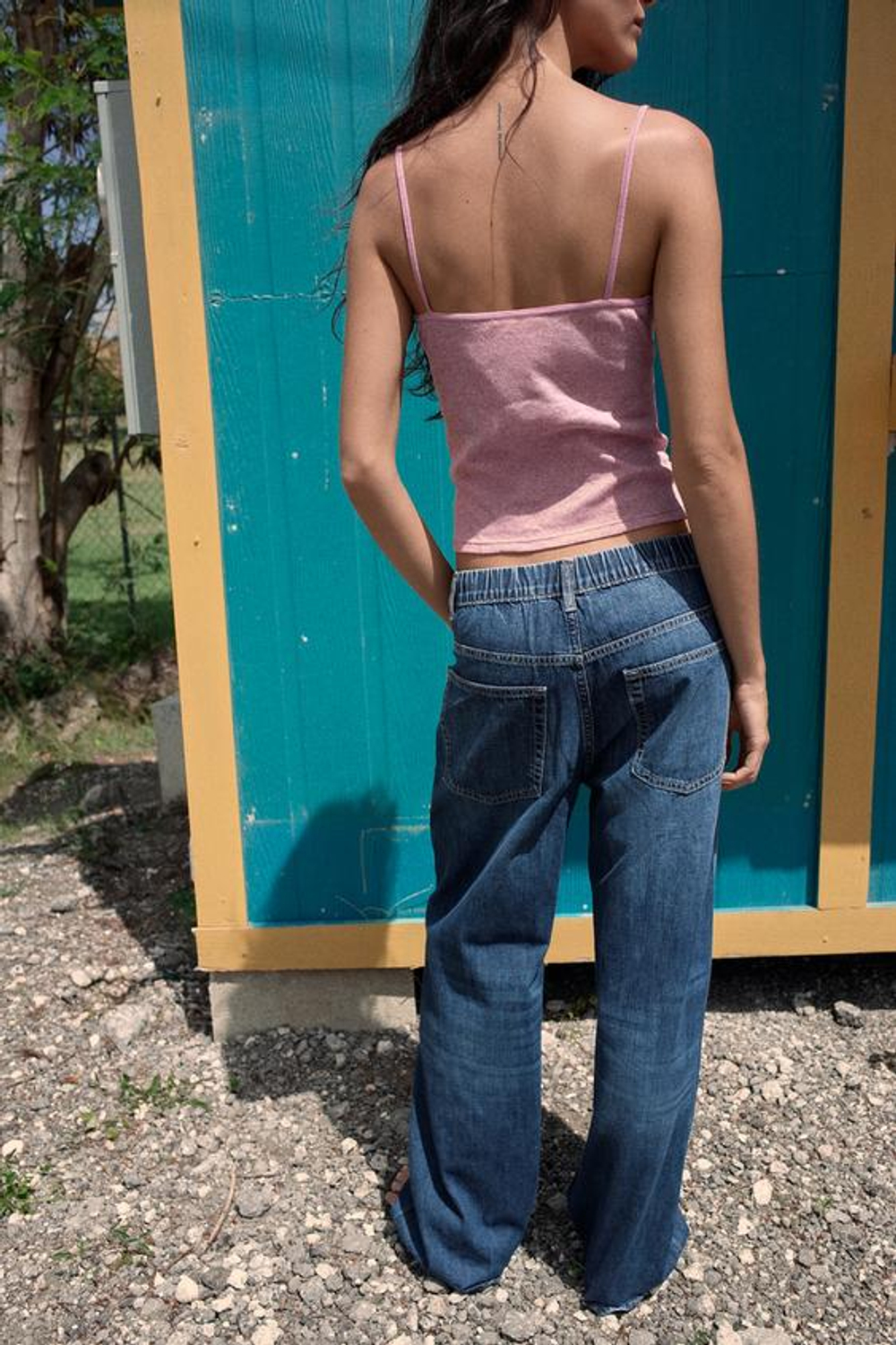 ZARA ДЖИНСЫ TRF RELAXED FIT СО СРЕДНЕЙ ПОСАДКОЙ, МОРСКОЙ СИНИЙ