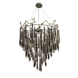 Люстра Cloyd SURINAM C14 / Ø70 см - серебро темн. - черн. стекло (арт.11288)