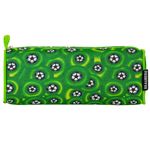 Пенал-косметичка BRAUBERG для учеников начальной школы, зеленый, футбольные мячи, 21х6х8 см, 223907