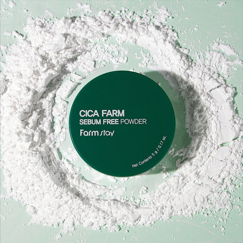 FarmStay Матирующая рассыпчатая пудра с центеллой азиатской - Cica Farm Sebum Free Powder, 5г, шт