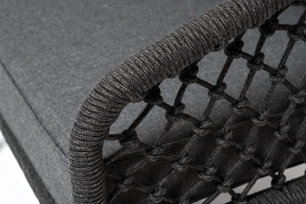 "Канны" лаунж-зона 4-местная из роупа узелкового плетения, каркас алюминий, роуп темно-серый