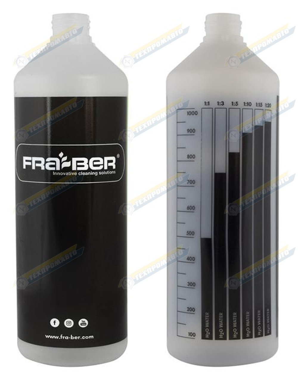 79588 Бутылка 1L с мерной шкалой, черная