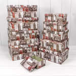 Коробка 34х26х15.3 см Набор 10 шт "Лондон" (Серый)