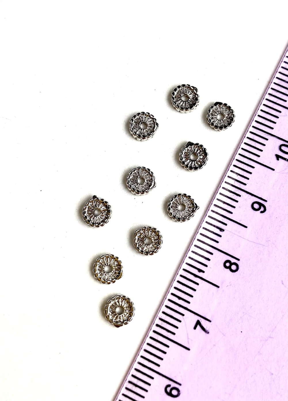 1912-р Бусина-спейсер, 4*1мм, родий