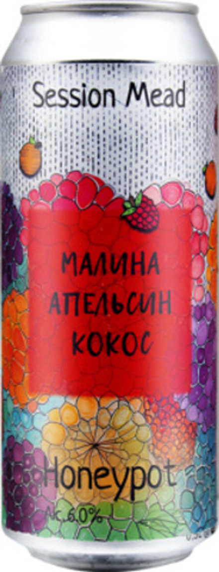 Пиво Одна Тонна Ханипот Малина, Апельсин, Кокос / Mead Odna Tonna Honeypot: Malina 0.5 - банка