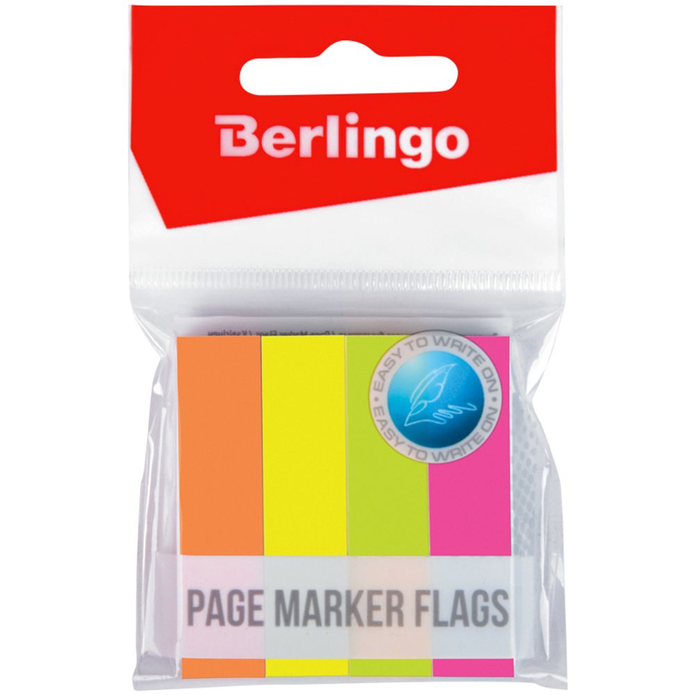 Флажки-закладки Berlingo, 12*50мм, 100л*4 неоновых цвета LSz_50124 4606782155424