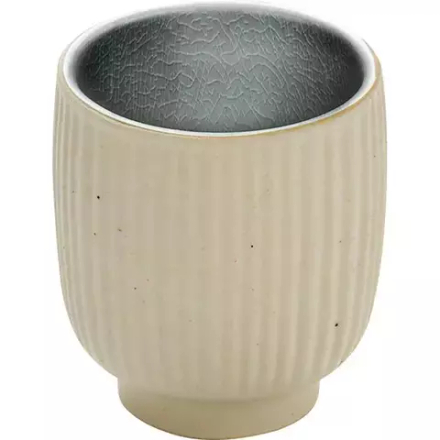 Чашка кофейная «Нара» для эспрессо рифленая керамика 100мл бежев.,граф