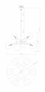 Люстра на штанге Freya Bumble FR5144PL-06TR