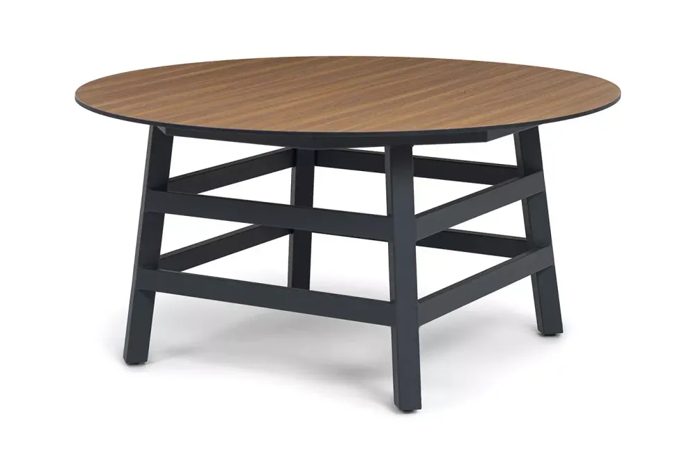 "Рио" стол из HPL круглый Ø160см, H75, цвет столешницы "дуб"