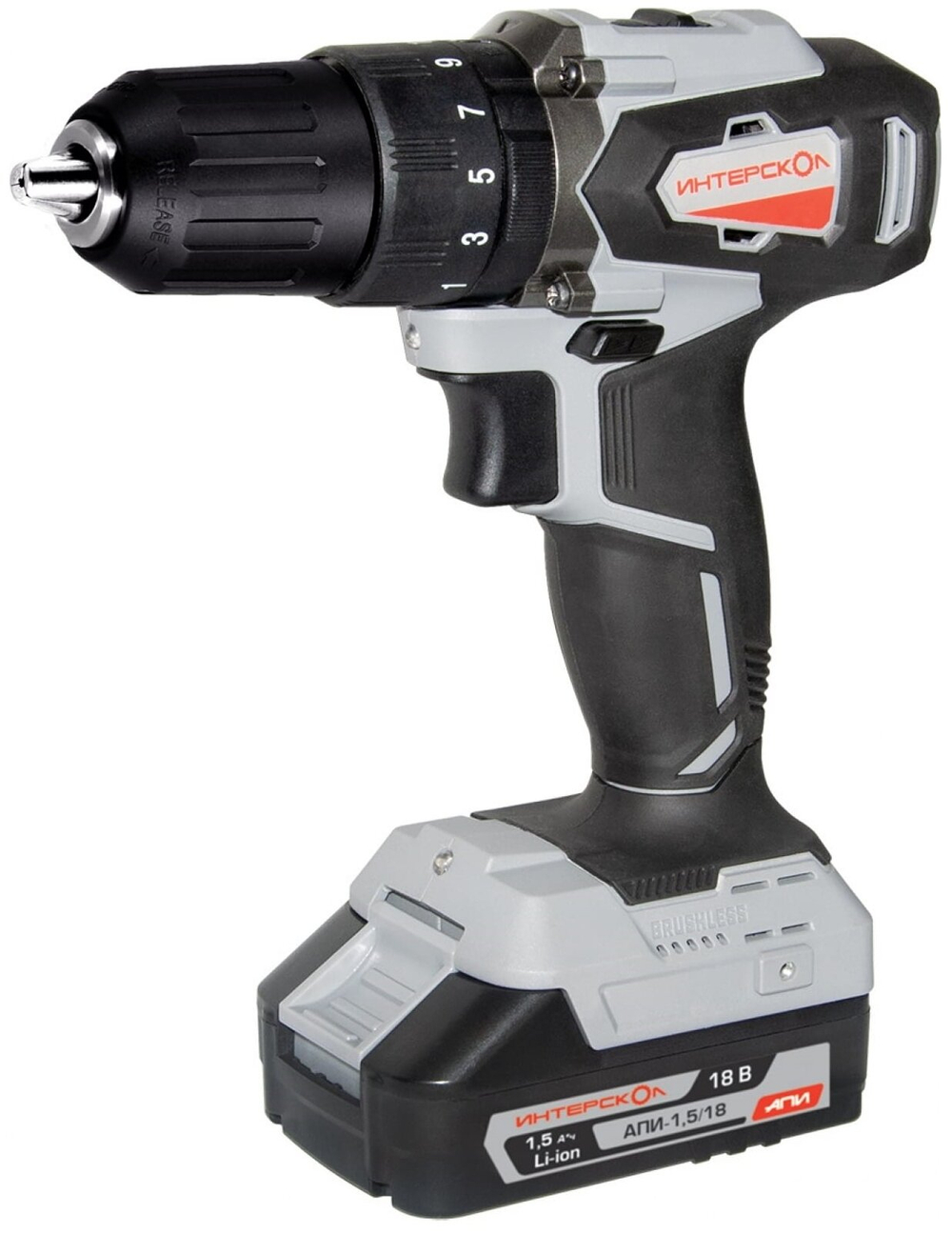 Акк. удар. дрель-шуруп. ДАУ-13/18ВК Li-ion АПИ (кейс, 2 аккум. 1,5Ач, ЗУ) "Интерскол" 573.1.2.70