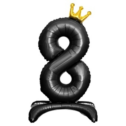 К Цифра 8 Золотая корона на подставке Черный 32''/81 см.