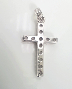 Крест Эстерелла с фианитами, родированный, серебро 925 пробы/Ф