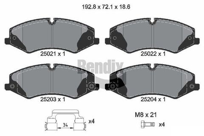 BENDIX Braking - BPD1334-BEN - Brake Pad Set, disc brake