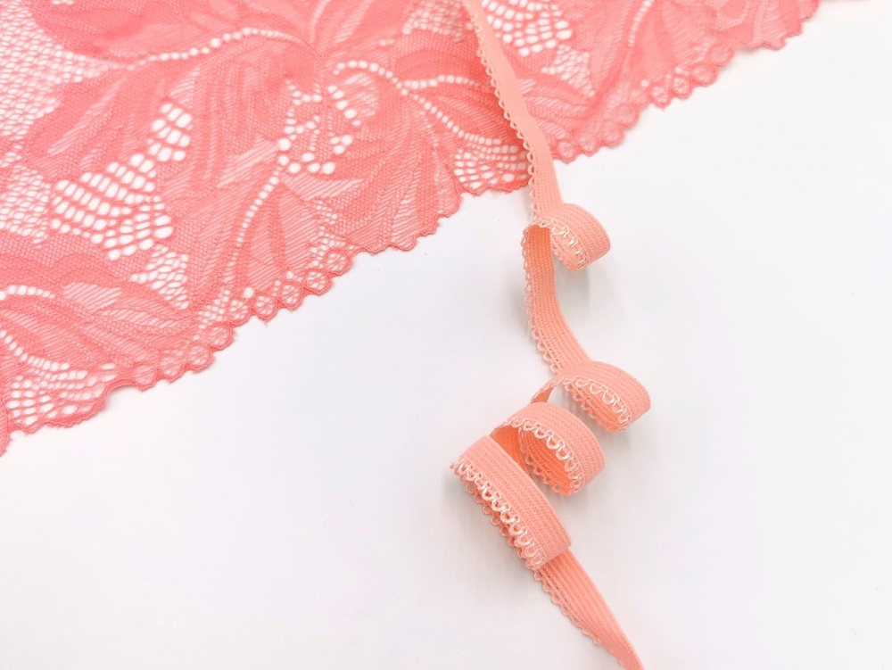 Ажурная резинка 9 мм, Флорида (розово-коралловый), (Арт: К94/9-1045), м