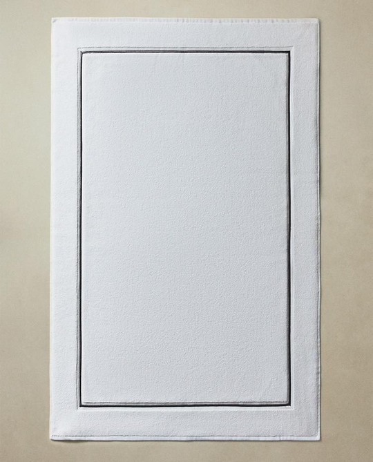 ZARA HOME КОВРИК ДЛЯ ВАННОЙ С ОТДЕЛКОЙ, СЕРЫЙ