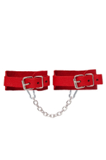 Красные кожаные узкие оковы со скруглёнными углами