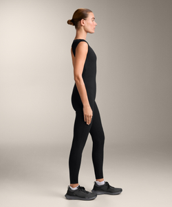 Oysho Длинный комбинезон Comfortlux с вырезом-лодочкой, черный