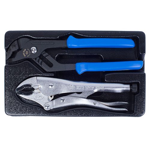 KING TONY (9-40102GP) Набор переставные клещи и зажим, ложемент, 2 предмета