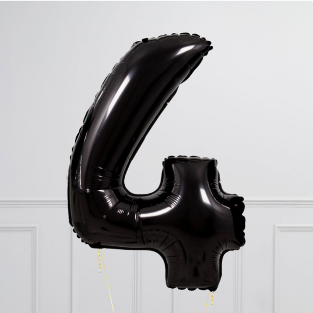 FM Шар 40" / 102 см "Цифра 4" Черный (БГ-60)