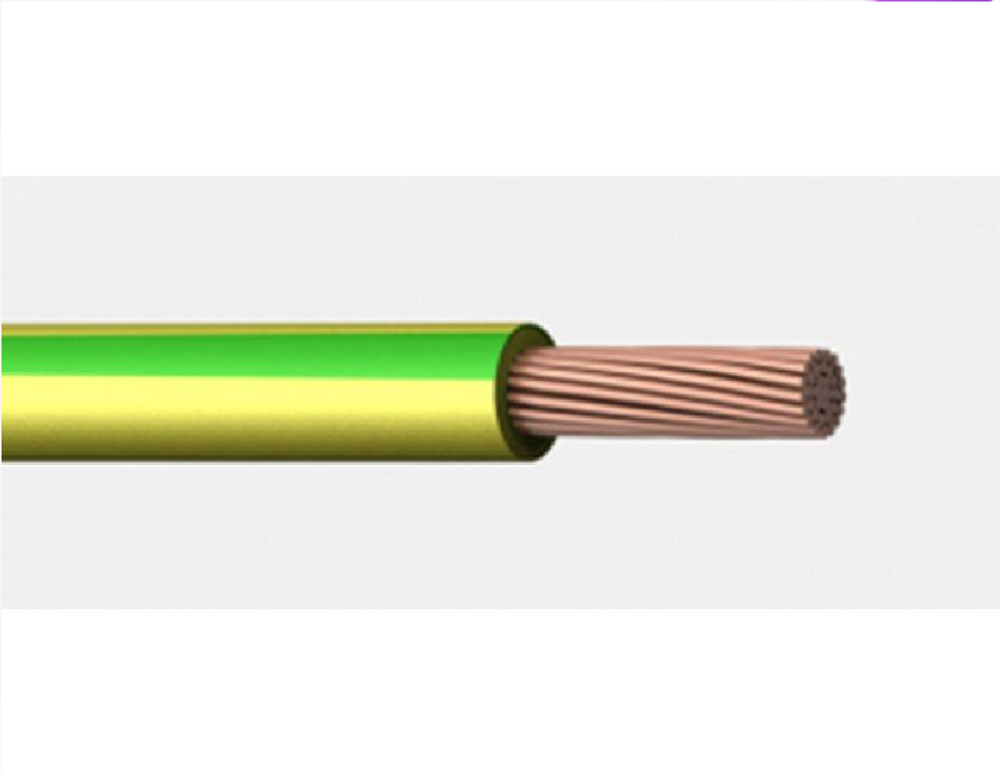 Провод ПУГВнг-LS (ПВ-3), 1х10мм2, 5 метров, Желто-зеленый