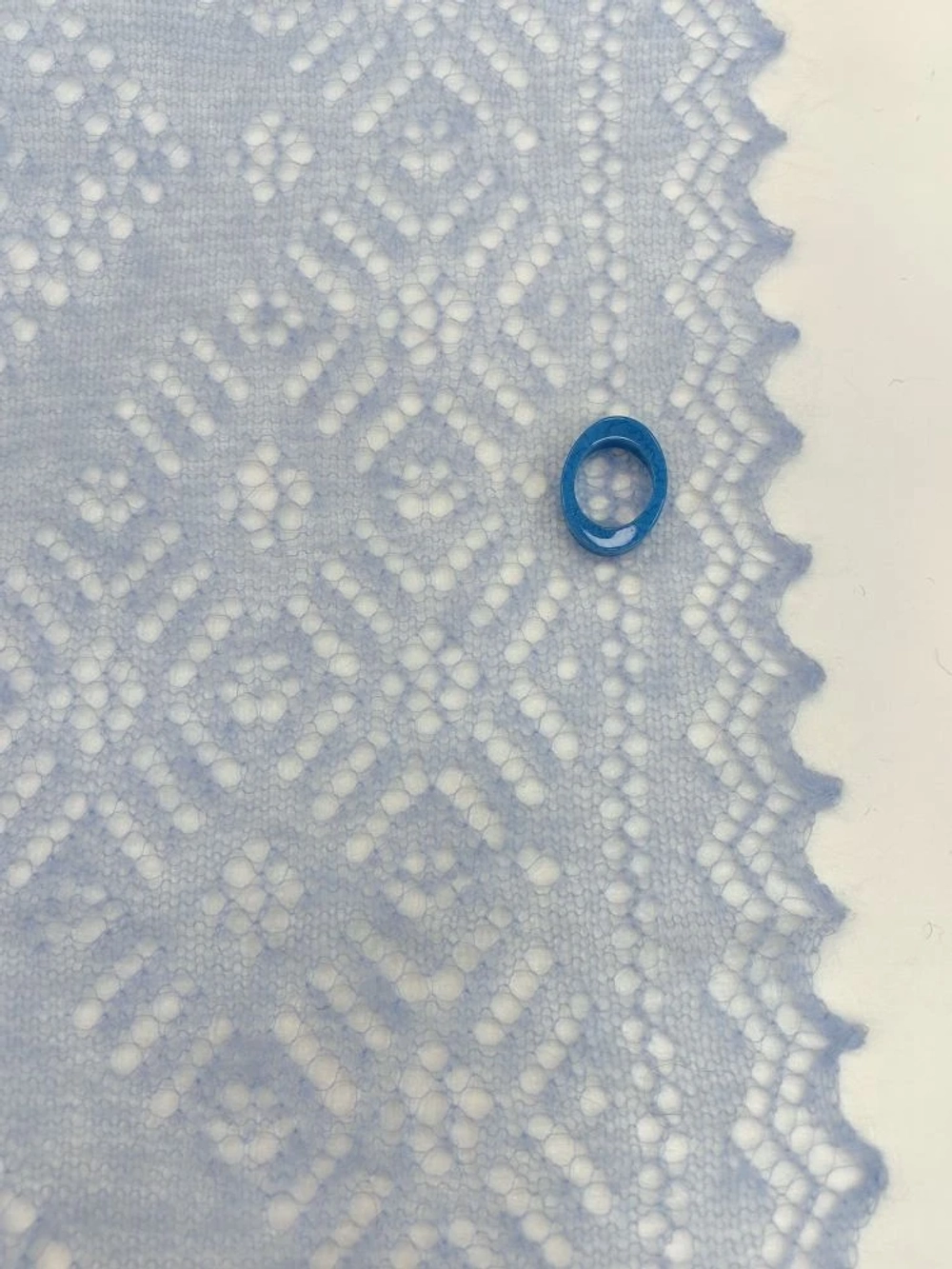 Оренбургский пуховый палантин А12040-04 голубой