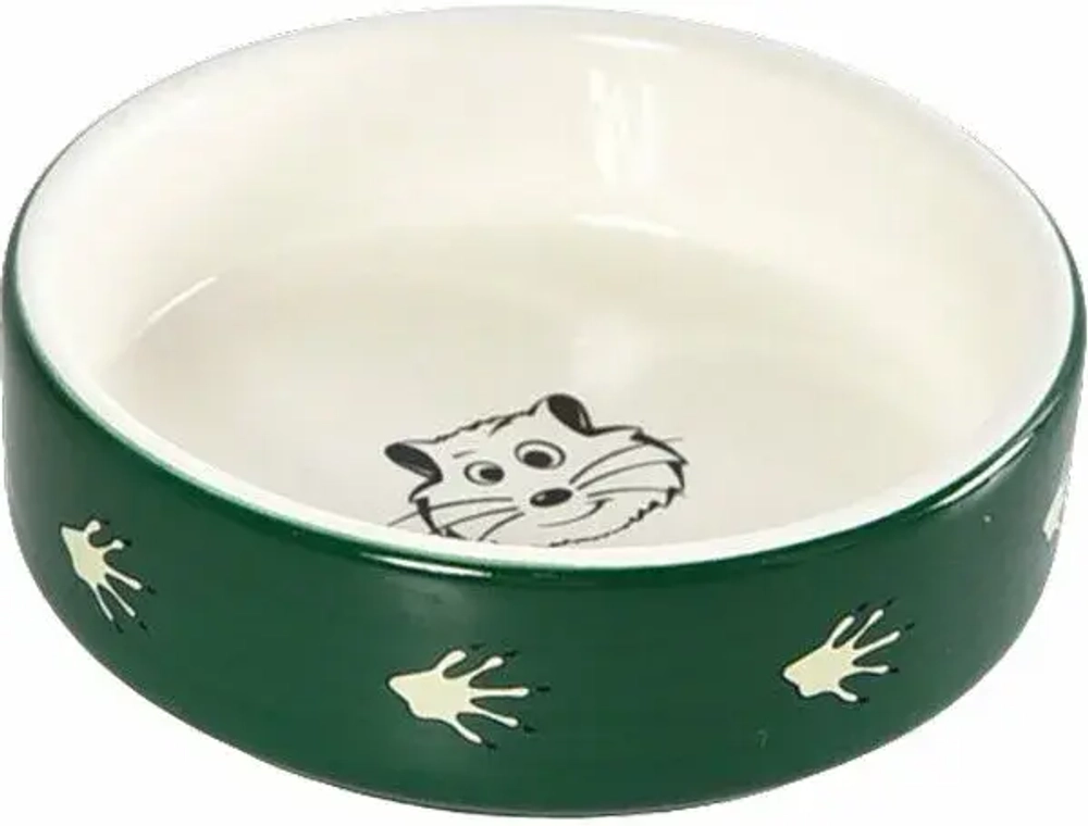 Homepet Миска для мелких грызунов керамическая зеленая, 75 мл, 8,5*8,5*3 см