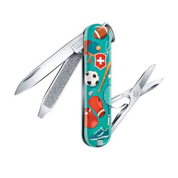 Складной нож Victorinox 0.6223.L2010 Sports World c клинком из стали X55CrMo14, рукоять Cellidor