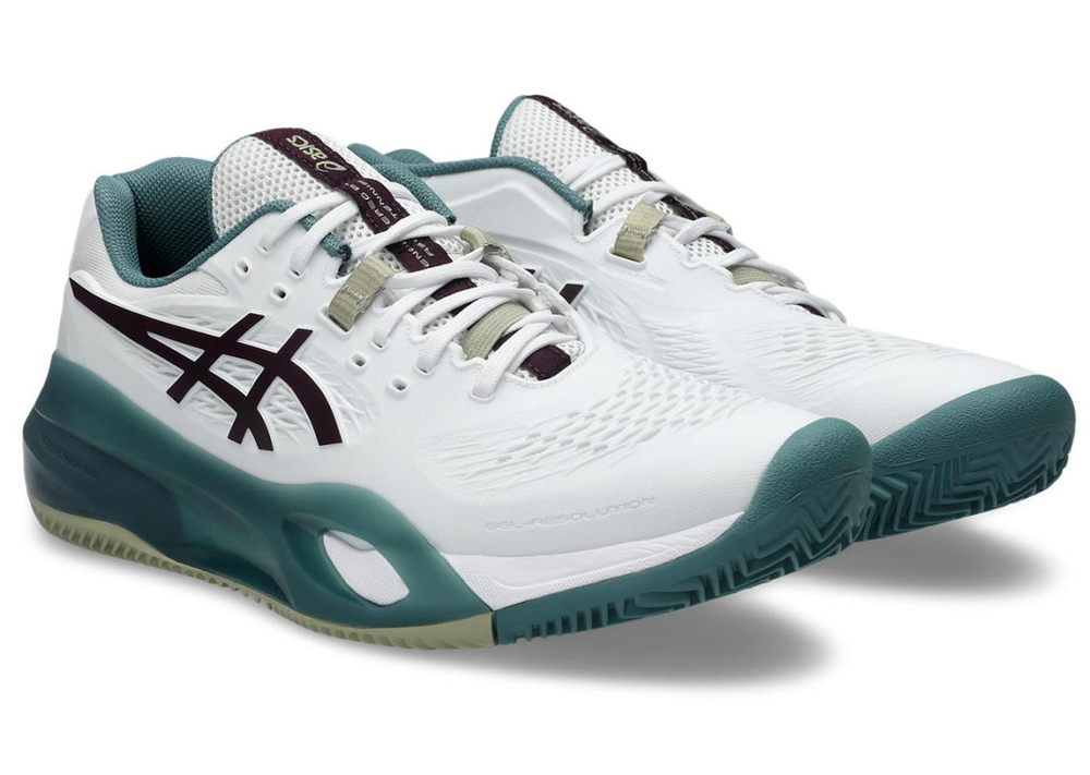 Мужские кроссовки теннисные Asics Gel-Resolution X Clay - white/dark aubergine